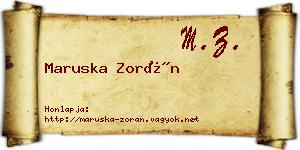 Maruska Zorán névjegykártya